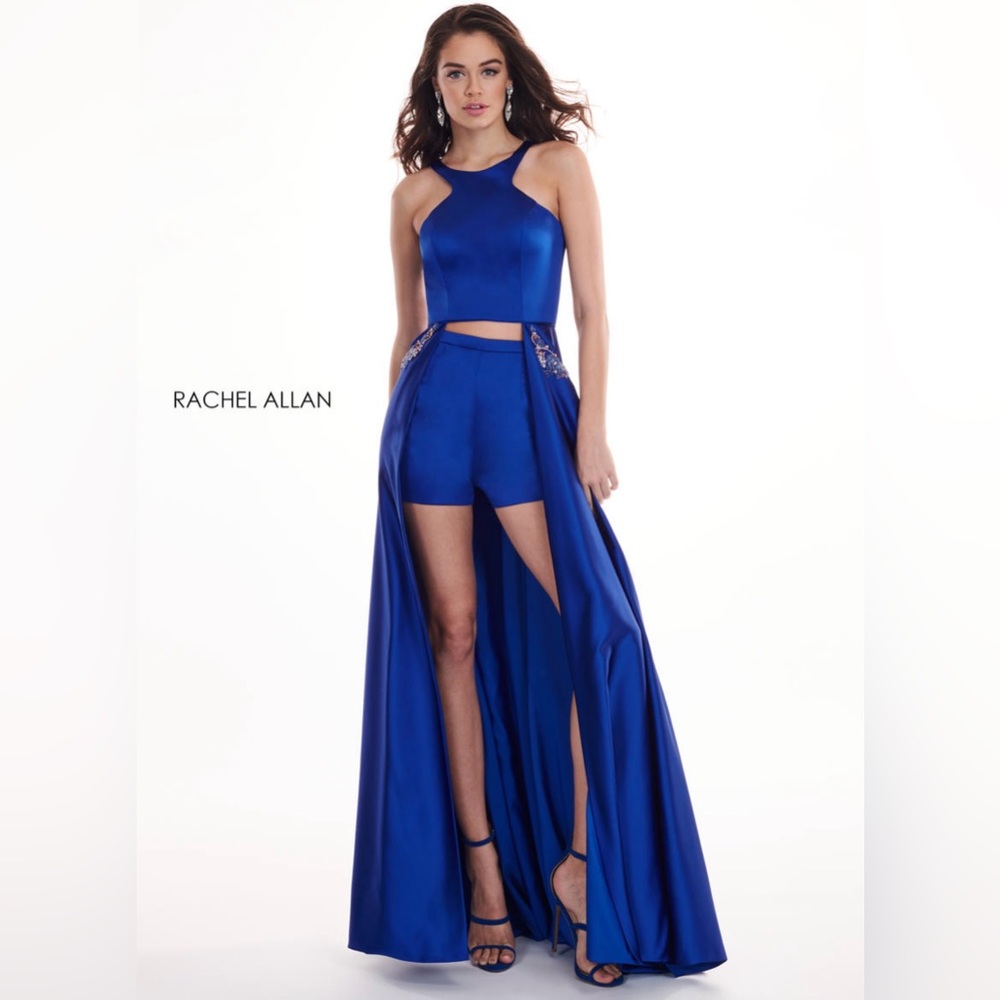Rachel Allan Royal Blue Two-Piece Gown